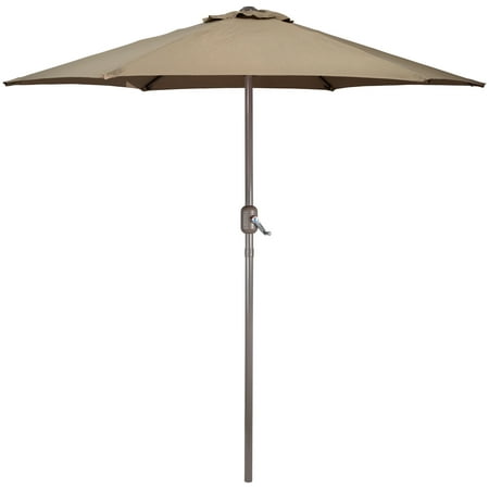 Northlight 7.5ft Outdoor Patio Market Umbrella with Hand Crank, Taupe