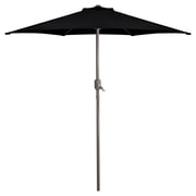 Northlight 7.5ft Outdoor Patio Market Umbrella with Hand Crank, Black
