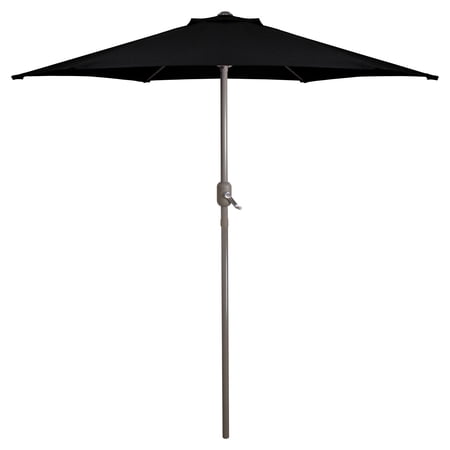 Northlight 7.5ft Outdoor Patio Market Umbrella with Hand Crank, Black