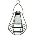 thumbnail image 1 of Northlight 7" Black Hexagonal Solar Powered LED Decorative Outdoor Metal Patio Lantern, 1 of 4