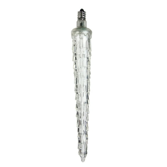 7" Commercial Cool White Steady Burning LED Icicle Christmas Light Bulb