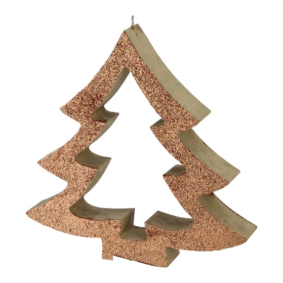 Northlight 7" Glittered Cutout Tree Christmas Ornament - Copper Brown