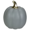 thumbnail image 1 of Northlight 7" Gray and Gold Fall Harvest Ceramic Pumpkin Decoration, 1 of 4