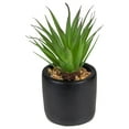 thumbnail image 1 of 7" Green Artificial Sword Grass in Black Pot, 1 of 5