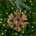 thumbnail image 1 of Northlight 7-Inch 3-D Faux Wood Red Plaid Starburst Snowflake Christmas Ornament, 1 of 6