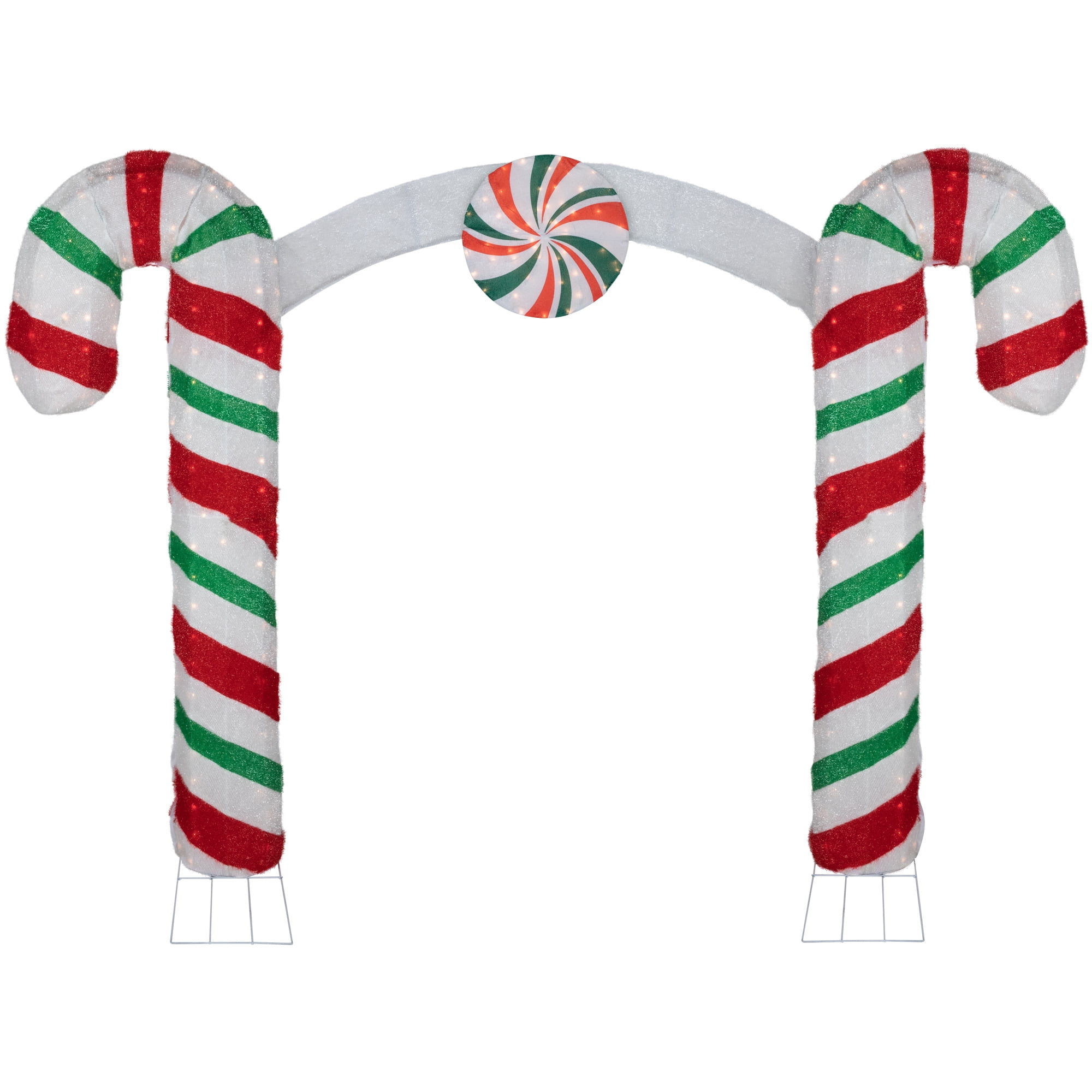 Northlight 7' Lighted Double Candy Cane Archway Outdoor Christmas
