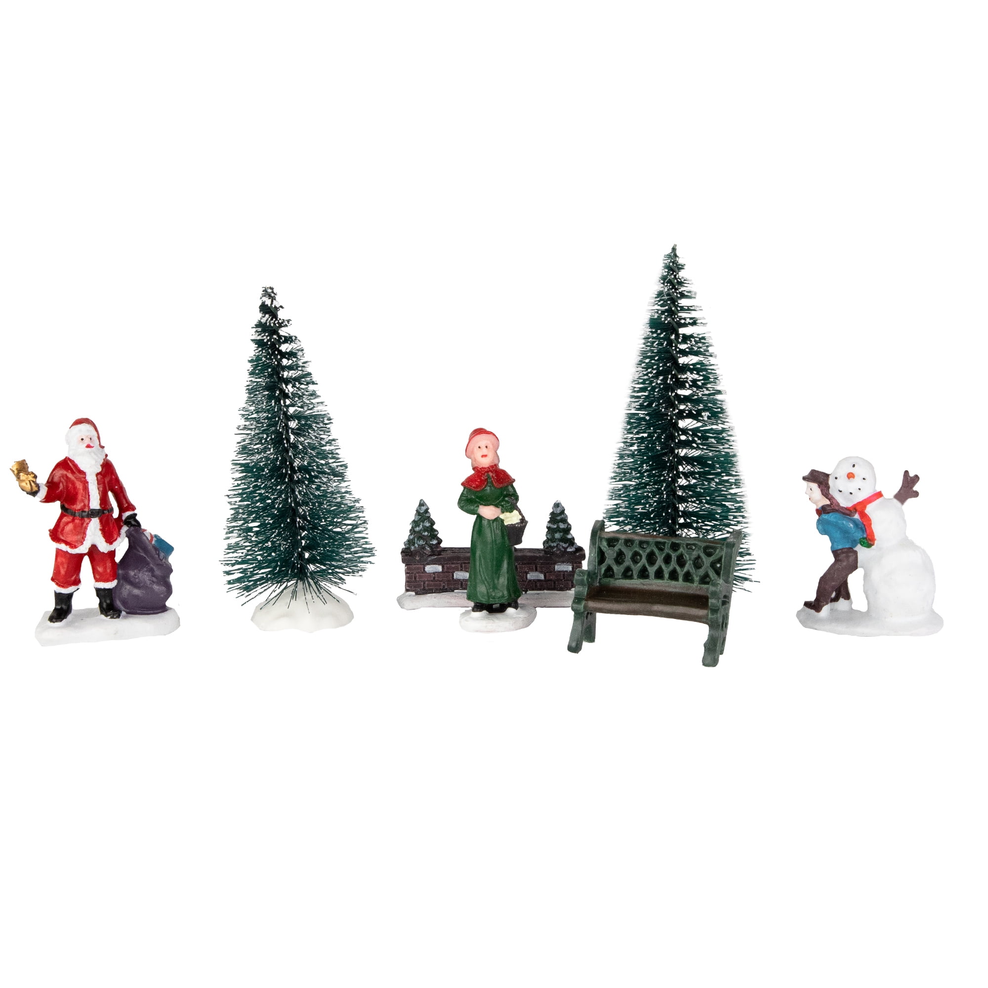 Northlight 7Piece Christmas Village Figurine and Tree Display Set