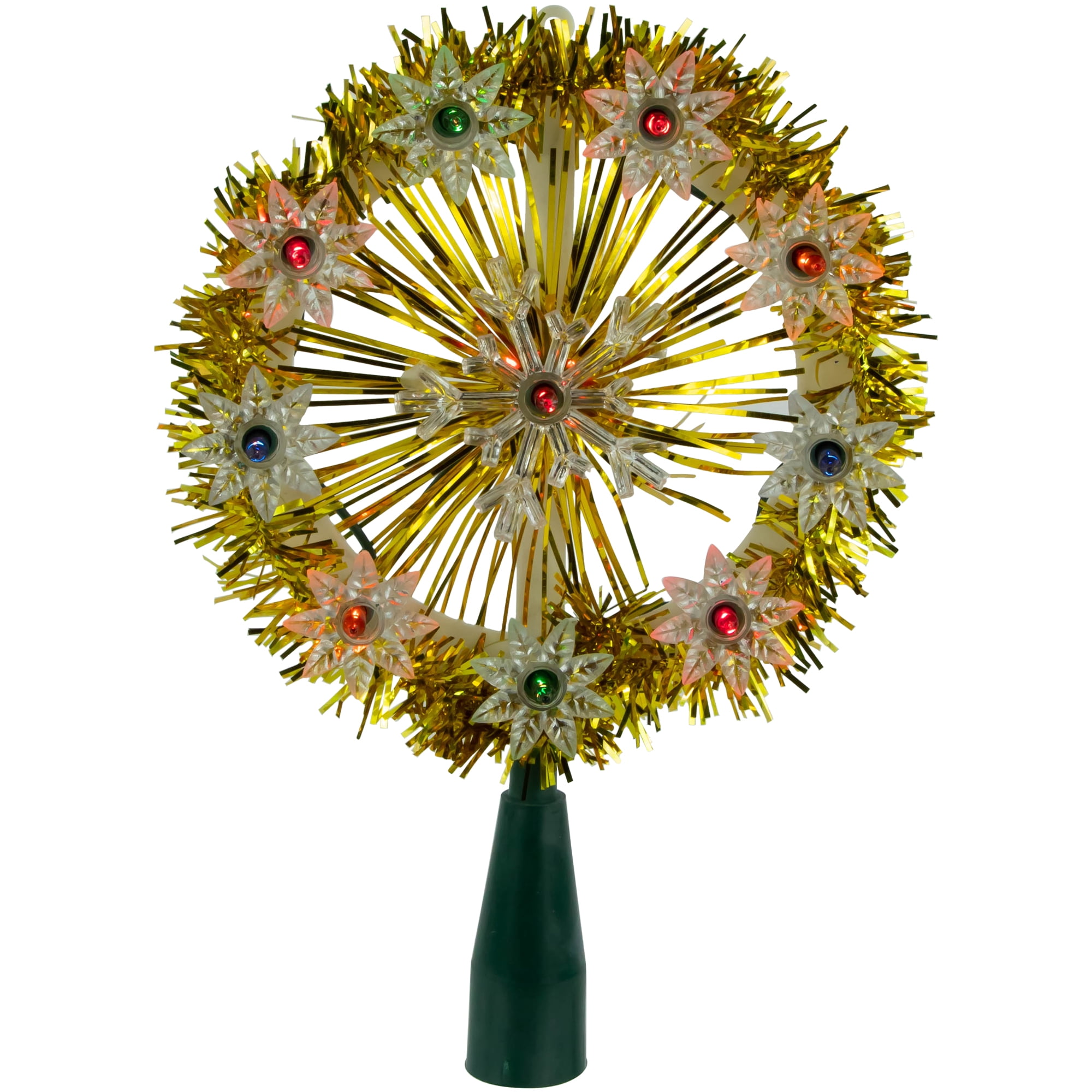 7" Gold and Silver Snowflake Starburst Christmas Tree Topper