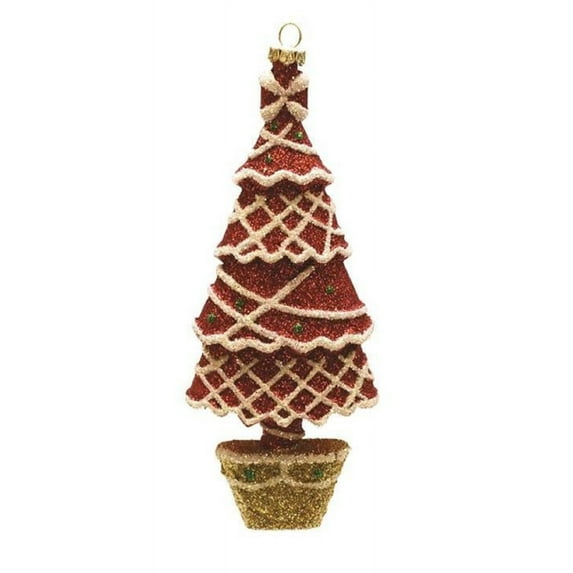 Northlight 7" Red and White Glitter Shatterproof Christmas Tree Ornament