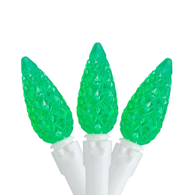 Northlight 70 Count Green LED C6 Faceted Christmas Lights, 22.5 ft