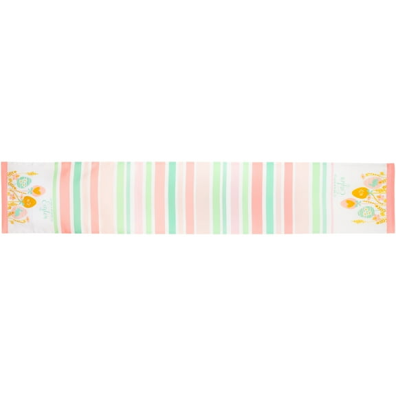 Northlight 72" Pastel "Happy Easter" Striped Table Runner