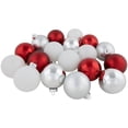 thumbnail image 1 of Northlight 72ct Red, Silver and White Shiny and Matte Glass Ball Christmas Ornaments 3.25-4", 1 of 7