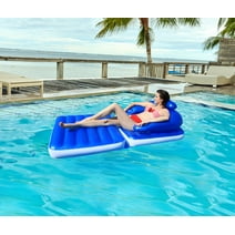 Northlight 74" Blue Convertible Lounge Chair Inflatable Swimming Pool Float