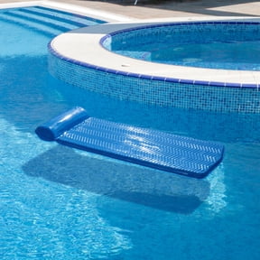 Northlight 74" Blue Floating Foam Swimming Pool Mattress Lounger with Head Rest