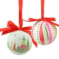 thumbnail image 1 of Northlight 7ct Tree and Striped Decoupage Shatterproof Christmas Ball Ornament Set 2.75" - White/Red, 1 of 4