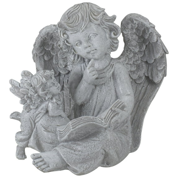 Northlight 8.25" Reading Angels with Book Outdoor Garden Statue