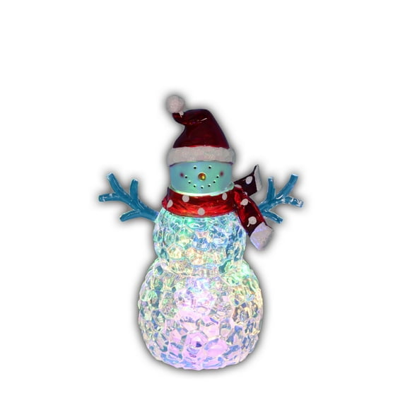 Northlight 8.5" LED Lighted Snowman with Santa Hat Christmas Decoration