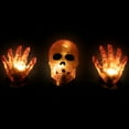 thumbnail image 1 of Northlight LED Lighted Skull and Hands Outdoor Halloween Decoration - 4' Black Wire - Orange, 1 of 10
