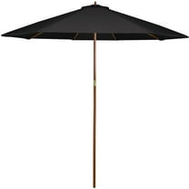 Northlight 8.5ft Outdoor Patio Market Umbrella with Wooden Pole, Black
