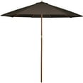 thumbnail image 1 of 9ft Outdoor Patio Market Umbrella with Wooden Pole, Brown, 1 of 3