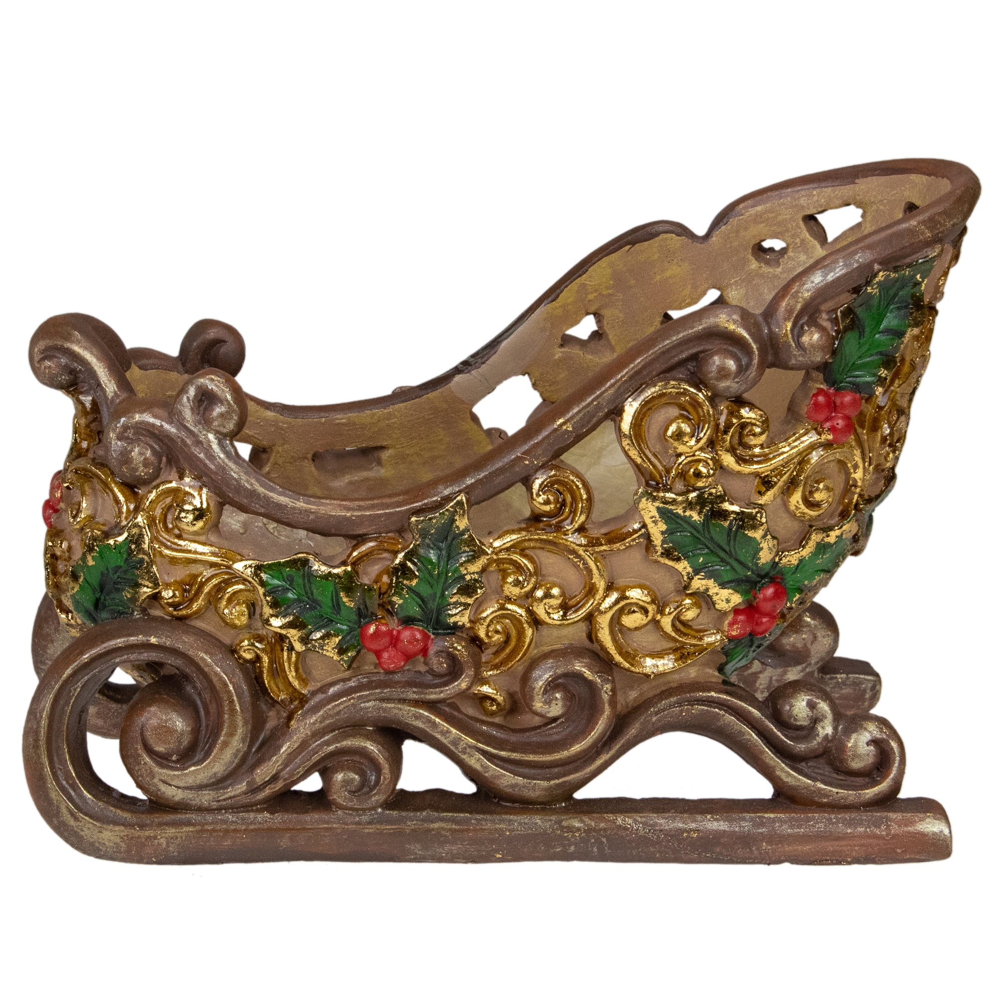 Northlight Sleigh Christmas Decoration - 8.75" - Brown and Gold