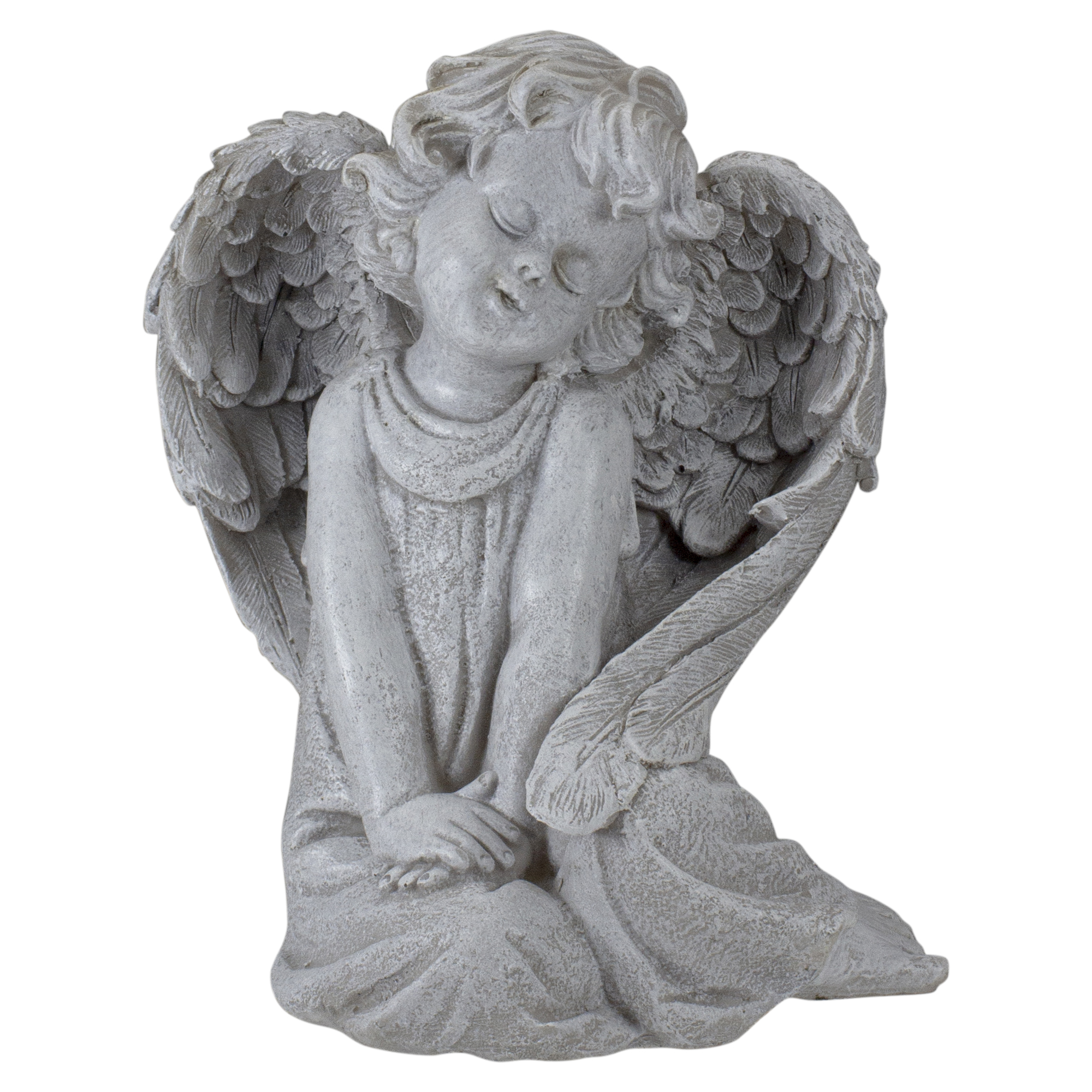 Northlight 8.75" Gray Sitting  Angel with Wings Outdoor Garden Statue - image 1 of 5