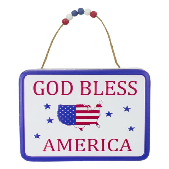 Northlight Patriotic "God Bless America" Metal Wall Sign - 8.75"