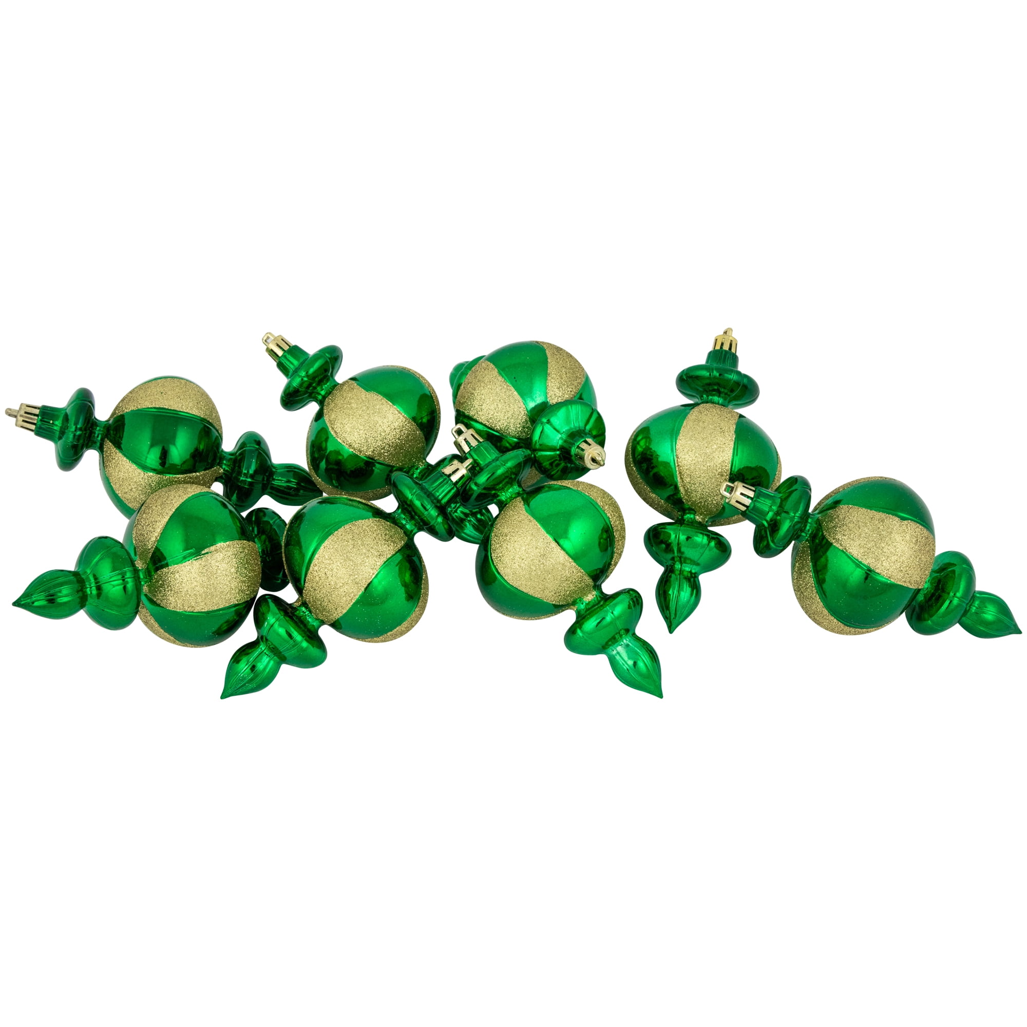 Northlight 8-Count Green Shatterproof Finial Christmas