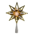 thumbnail image 1 of Northlight 8" Gold Tinsel 8 Point Star Christmas Tree Topper - Clear Lights, 1 of 3