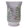 thumbnail image 1 of Northlight 8" Hand-Painted Pine and Birds Flameless Glass Christmas Candle Holder, 1 of 5