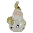thumbnail image 1 of Northlight 8" LED Lighted Gold and White Santa Christmas Tabletop Decoration, 1 of 4