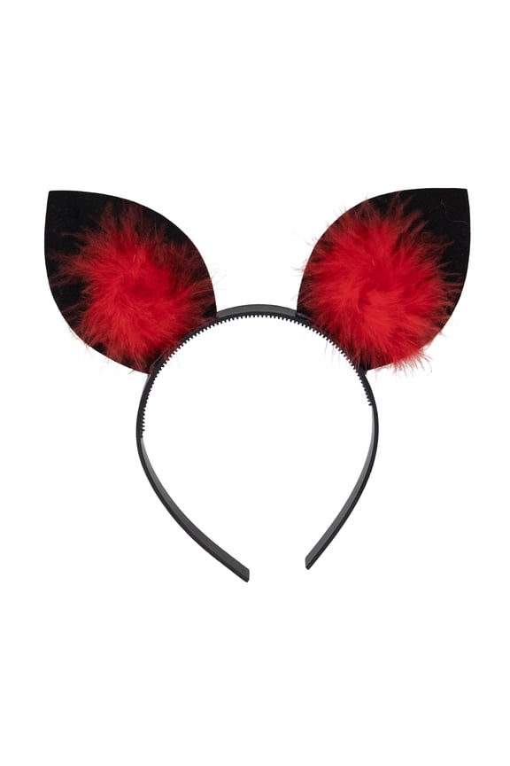 8" Mouse Ears Halloween Headband Costume Accessory - Red and Black