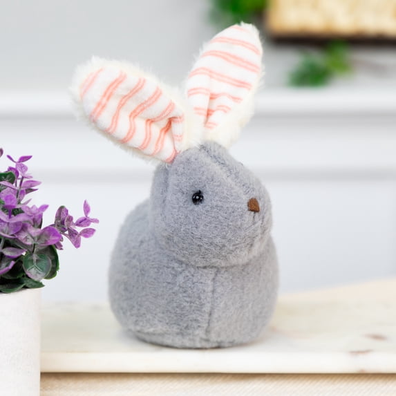Northlight 8" Plush Bunny Easter Rabbit Spring Figure - Gray/White
