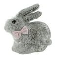 thumbnail image 1 of Northlight 8" Plush Rabbit with Bow Tie Easter Decoration - Gray/Pink, 1 of 3