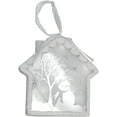 thumbnail image 1 of 8" White Backlit LED Sparkle Snowman Scene Christmas House Ornament, 1 of 3