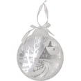thumbnail image 1 of 8" White Pre-Lit LED Sparkle Winter Cottage Scene Round Christmas Ornament, 1 of 2