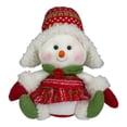 thumbnail image 1 of Northlight 8" Red and Green Sitting Snowman Girl Christmas Figure, 1 of 5