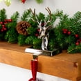 thumbnail image 1 of Northlight 8" Shiny Silver Deer Head Christmas Stocking Holder, 1 of 7