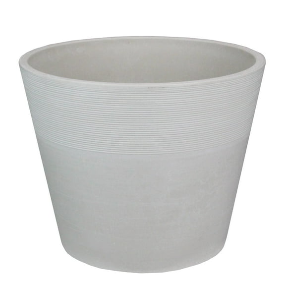Northlight 8" White Ribbed Rim Round Eco-Friendly Flower Planter