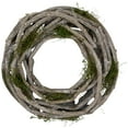 thumbnail image 1 of Northlight 8" White Twig and Green Moss Artificial Spring Wreath, 1 of 6