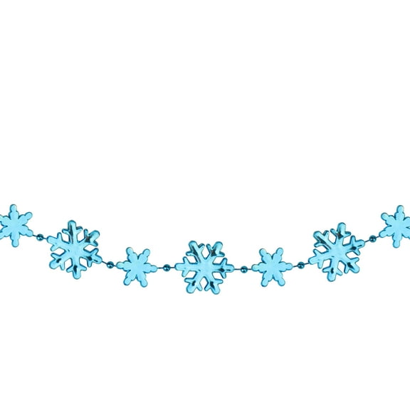 Northlight Shiny Snowflakes Christmas Garland - 8' x 1" - Blue - Unlit