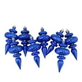 thumbnail image 1 of 8ct Lavish Blue Shatterproof Shiny Ribbed Christmas Finial Ornaments 4.25", 1 of 2