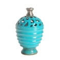 thumbnail image 1 of Northlight 9.25" Shiny Cutout Outdoor Patio Bottle Vase - Blue/Gray, 1 of 3