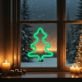 thumbnail image 1 of Northlight 9.5" Green Christmas Tree LED Neon Style Window Silhouette, 1 of 8
