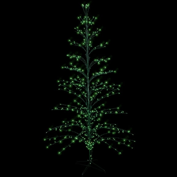 Northlight Pre-Lit Cascade Artificial Twig Tree Outdoor Christmas Decoration - 9' - Green Lights