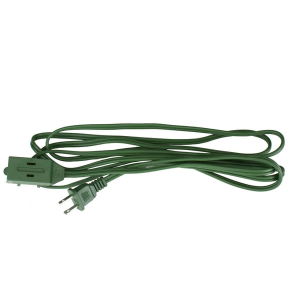 Northlight Indoor Power Extension Cord 3-Outlets with Safety Lock - 9' - Green