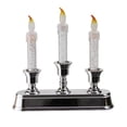 thumbnail image 1 of Northlight 9" LED Lighted 3-Tier Silver Glitter Candelabra Christmas Decoration - White/Silver, 1 of 3