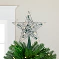 thumbnail image 1 of Northlight 9" Lighted Silver Wire Star Christmas Tree Topper - White LED Lights, 1 of 4