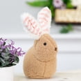 thumbnail image 1 of 9" Tawny Brown and White Plush Rabbit Easter Tabletop Figurine, 1 of 7