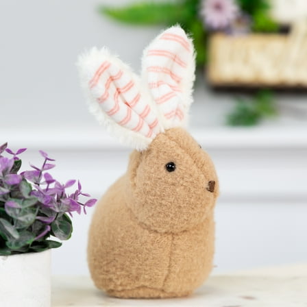 Northlight 9" Plush Easter Rabbit Spring Figure - Brown/White